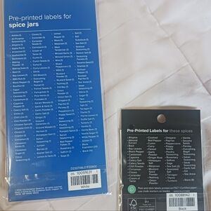 CONTAINER STORE Pre-printed Spice Jar Labels Sets (2) sets